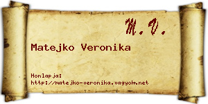 Matejko Veronika névjegykártya